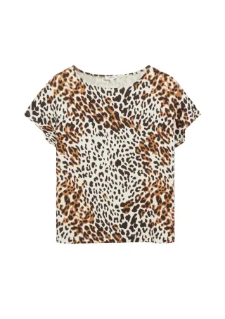 s.Oliver Red Label - T-Shirt mit Animal-Print braun - Gr. - 38