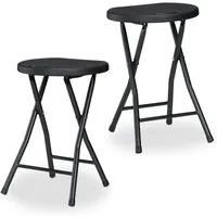 relaxdays Hocker Klapphocker 2er Set (2 St., 2er Set), schwarz