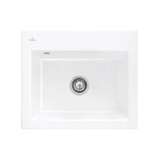 Villeroy & Boch Subway 60 S Einbauspüle 330902KG mit Ablaufgarnitur und Exzenterbetätigung, 600 x 510 mm, Snow White