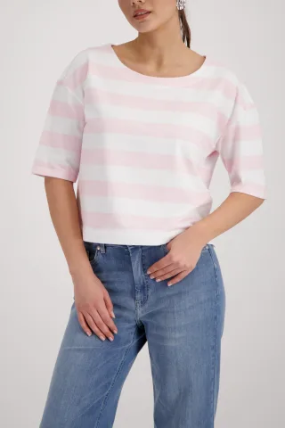 monari - Streifen-Sweatshirt french rose ringel - Gr. - 36