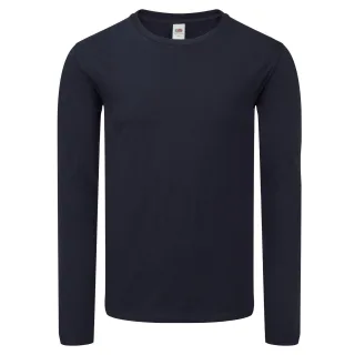 Fruit of the Loom - "Iconic" T-Shirt für Herren/Damen Unisex Langärmlig (Marineblau)