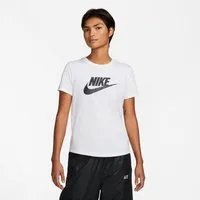 Nike Sportswear T-Shirt Nike Sportswear Essentials Women's Logo T-Shirt kürzerer Body, leicht abgerundeter Saum, Rundhalsausschnitt, Kurzarm