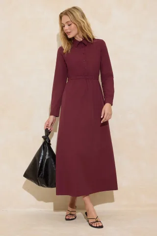 Langes, flaches Maxikleid für Damen, lässig/alltagstauglich, A-Linien-Schnitt, Hijab-Stil