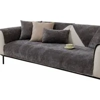Minicloss Sofaschoner Karo-Chenille-Sofabezug 70x150cm, superweich, plüschig, rutschfest, einfarbig, geeignet für Hunde, Kinder und Haustiere