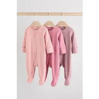 Next Schlafoverall 3er-Pack Babystrampler Zwei-Wege-Reißverschluss (3-tlg)
