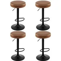 EUGAD Barhocker (4 St), drehbar, höhenverstellbar, Metallgesetll, Vintage-Kunstleder