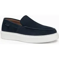 OMBRE Herren Slip-On Schuhe aus Wildleder mit Gummisohle Navy 45 Sneaker (kein Set, 1-tlg) atmungsaktiv
