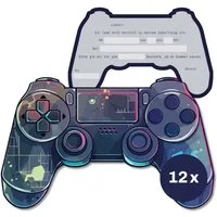 CUPCAKES & KISSES Einladungskarten 12x Gaming Einladungskarten Kindergeburtstag für Kinder, Gaming