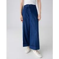 OPUS Stoffhose Relaxed City Pants im Denim Look Weicher Griff, aufgesetzte Cargotaschen, Kordel zum Binden
