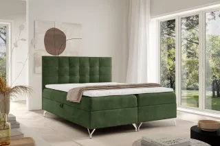 Boxspringbett Schlafzimmerbett CANDELA PREMIUM 200x200cm Stoff Coral Grün