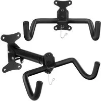 Maclean Fahrradhalter MC-484 verstellbarer Wandfahrradträgerhaken aus Stahl, klappbar (2-tlg), bis 30 kg, platzsparend für Garage, Keller & Wohnung