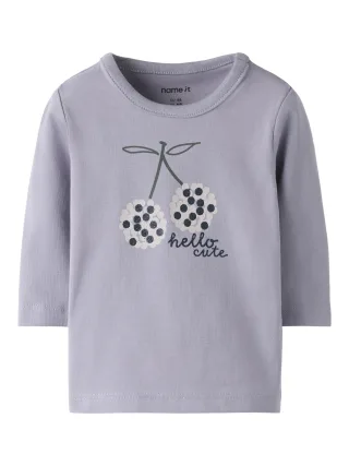 NAME IT - NBFBISA LS TOP BOX Lavender Gray - Gr. - 68