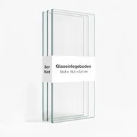 K-Möbel Hängevitrine Glasboden Hängevitrine 3er Set (3-St., inkl Bodenträger) Erweiterungsset