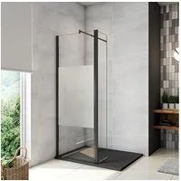 duschspa Duschwand 200cm Walk in Dusche Glaswand Duschtrennwand mit Flipper-Panel, Einscheibensicherheitsglas, Sicherheitsglas, (Set), Glas