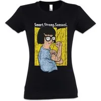 Urban Backwoods Print-Shirt Smart Belcher Damen T-Shirt Bob's Hamburguesas Burgers Linda Tina Ruth (1-tlg) Gene Louise Mütze