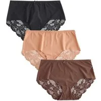 Next Slip 3er-Pack Nahtlose Slips mit Spitze, Midi (3-St)