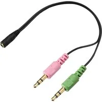 adaptare Adapter-Kabel Android-/iPhone-Headset 4-polig TRRS-Klinke an PC-/Noteb Audio-Adapter