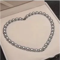 ROUGEMONT Perlenkette Luxuriöse Damen Perlen Halskette Perlen 10mm 45cm 925 Silber