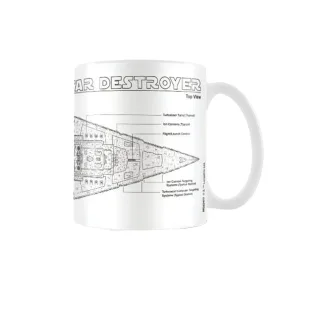 Star Wars - Kaffeebecher "Star Destroyer", Skizze (Weiß/Schwarz)