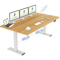 FLEXISPOT Schreibtisch Sitz-Steh-Tisch mit Memory-Funktionen (110X54/140X70/ 160X70/ 180X80/ 200X80 CM), Dual-Motor, 4 Speicherplätze, Anti-Kollisionssystem