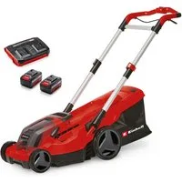 Einhell Akkurasenmäher GP-CM 36/450 (2x 4,0Ah), 38 cm Schnittbreite, 1x Akku-Rasenmäher, 2x 4,0 Ah Akku, Twincharger, Mulchkeil