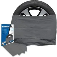JK Trade Reifentasche - Reifentüten extra stabil, Felgentasche (4´er Pack, Schwarz, Weiß, Grau), hochwertiger LDPE-Kunststoff, Reifensäcke für Sommer- & Winterreifen