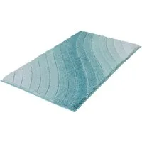 Kleine Wolke Badematte Tender, Badvorleger, Badezimmer Teppich, Höhe 20 mm, rutschhemmend beschichtet, fußbodenheizungsgeeignet, Polyester, quadratisch, Badteppich, Wellen Design, mit Farbverlauf, Hoch-Tief Effekt, waschbar