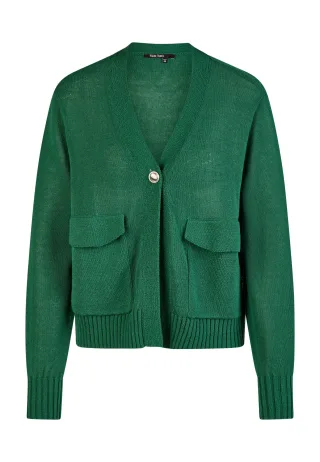 Marc Aurel - Strickjacke mit aufgesetzten Taschen dark green - Gr. - 34