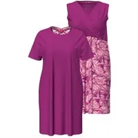 Ulla Popken Bigshirt Bigshirts 2er-Pack Rundhals/V-Ausschnitt Halbarm