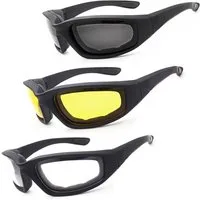 wohnTRAUM24 Motorradbrille Motorradbrille 3 Stück mit Schaumstoffpolster im Inneren, (3-St), Wasser- / Windfeste Brille für Motorradfahren