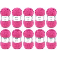 Gründl Wolle Lisa Premium Uni im 10x50g Wollpaket zum Handarbeiten Häkelwolle, (Wolle zum Stricken, Häkeln, Handarbeiten, Handstrickgarn), weich und pflegeleicht, ohne Schurwolle