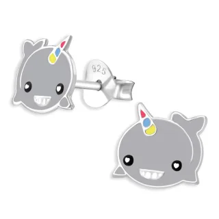 Wal Einhorn Kinder Ohrringe aus 925 Silber