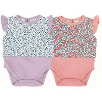 Lorey Medtec Strampler 2 x Baby Mädchen Strampler kurz, Strampelanzug, 100% Baumwolle (2er-Pack)
