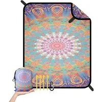 Picknickdecke Stranddecke Sandfrei - 180x220 cm Strapazierfähiges Picknickdecke, Agger, Kompakt Waschbar Strandmatte für Strand, Wandern, Reisen