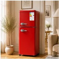 Blossom Kühlschrank 112L BCD-112R, 114.5 cm hoch, 41 cm breit, 7 Temperaturstufen LED für Küche Büro Wohnzimmer