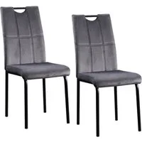 HTI-Living Esszimmerstuhl Stuhl Denton Velvet Grau (Set, 2 St), Esszimmerstuhl Samt