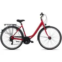 Ciclista Cityrad Ponte Vecchio Wave, 21 Gang Shimano Tourney 21 Schaltwerk, Kettenschaltung, Citybike Damen 28 Zoll rot/orange