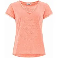 Zwillingsherz T-Shirt "Positive Mind" Fransen, V-Ausschnitt