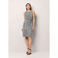 Alba Moda Jerseykleid Figurbetontes Midikleid in Wickeloptik Modernes Design mit Rundhalsausschnitt und Allover-Muster