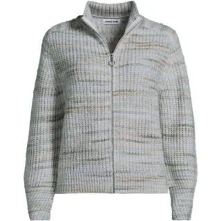 Strick-Cardigan mit Reißverschluss für Damen in Petite-Größe, Damen, size: petite, Grün, by Lands' End
