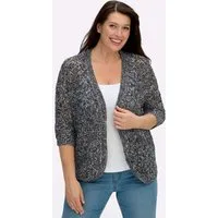 Sieh an! Strickjacke Ajour-Strickjacke 3/4-Arm Ajour