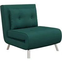 HOMCOM Sessel Schlafsessel, Klappsessel mit Bettfunktion, Einzelsofa mit Kissen (Gästebett, 1-St., Polstersofa), für Wohnzimmer, Schlafzimmer, Dunkelgrün, 77 x 88 x 83 cm