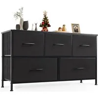 IDEASY Schubkastenkommode Frisiertisch,Schlafzimmerschrank-Organizer mit 5Schubladen mit Griffen (100×53×30 cm rutschfester dreidimensionaler Stoffschrank), Flurschubladenschrank zur Kleideraufbewahrung,Kleiderschrank-Organizer