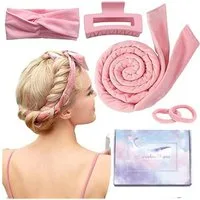 feinlux Lockenwickler Neu Lockenwickler Locken Ohne Hitze Heatless Curls Band Samt, set, Hochwertiges Korallenfleece-Material, elastisch und dehnbar