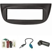 tomzz Audio Radioblende Set passt für Renault Twingo II ab Bj.2012 schwarz mit Rad Autoradio