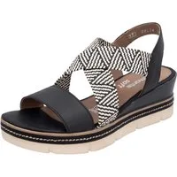 Remonte Keilsandalette, Riemchensandale, Sommerschuh, Bequemschuh mit Muster