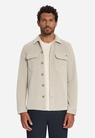 No Excess - Overshirt Full Button Rib Sweat Cement - Gr. - M