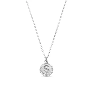 Luxenter Rhodium plattierte Brillant-Zirkonia Halskette - Alphabet