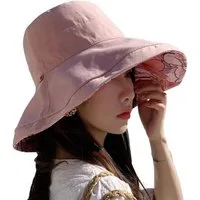 Zaewry Fischerhut Wendbarer Bucket Hat für Damen, UV-Sonnenschutz, Breite Krempe Fischerhut, Sommer-, Strand- & Reisehut