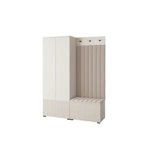 Jerpax Garderobe, Beige, Creme, Holzwerkstoff, 140x185x40 cm, Garderobe, Garderoben-Sets & Serien, Garderoben-Sets